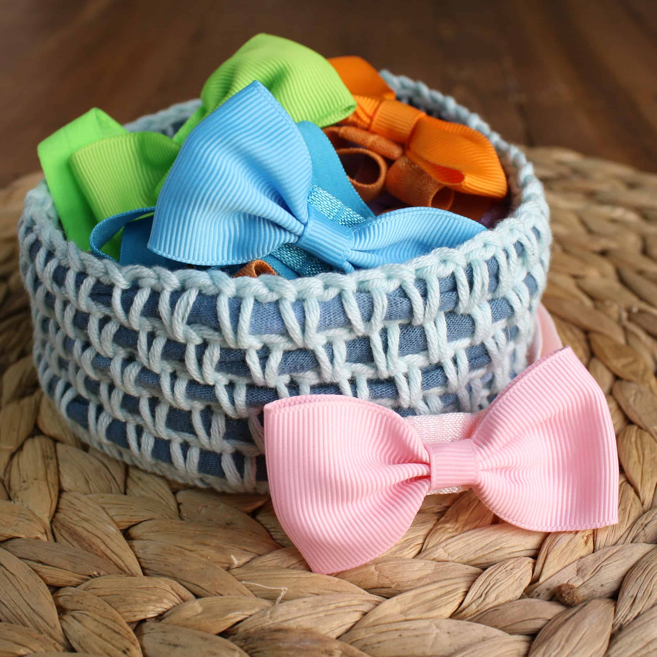 Recycle Tshirt Crochet Basket Winding Road Crochet