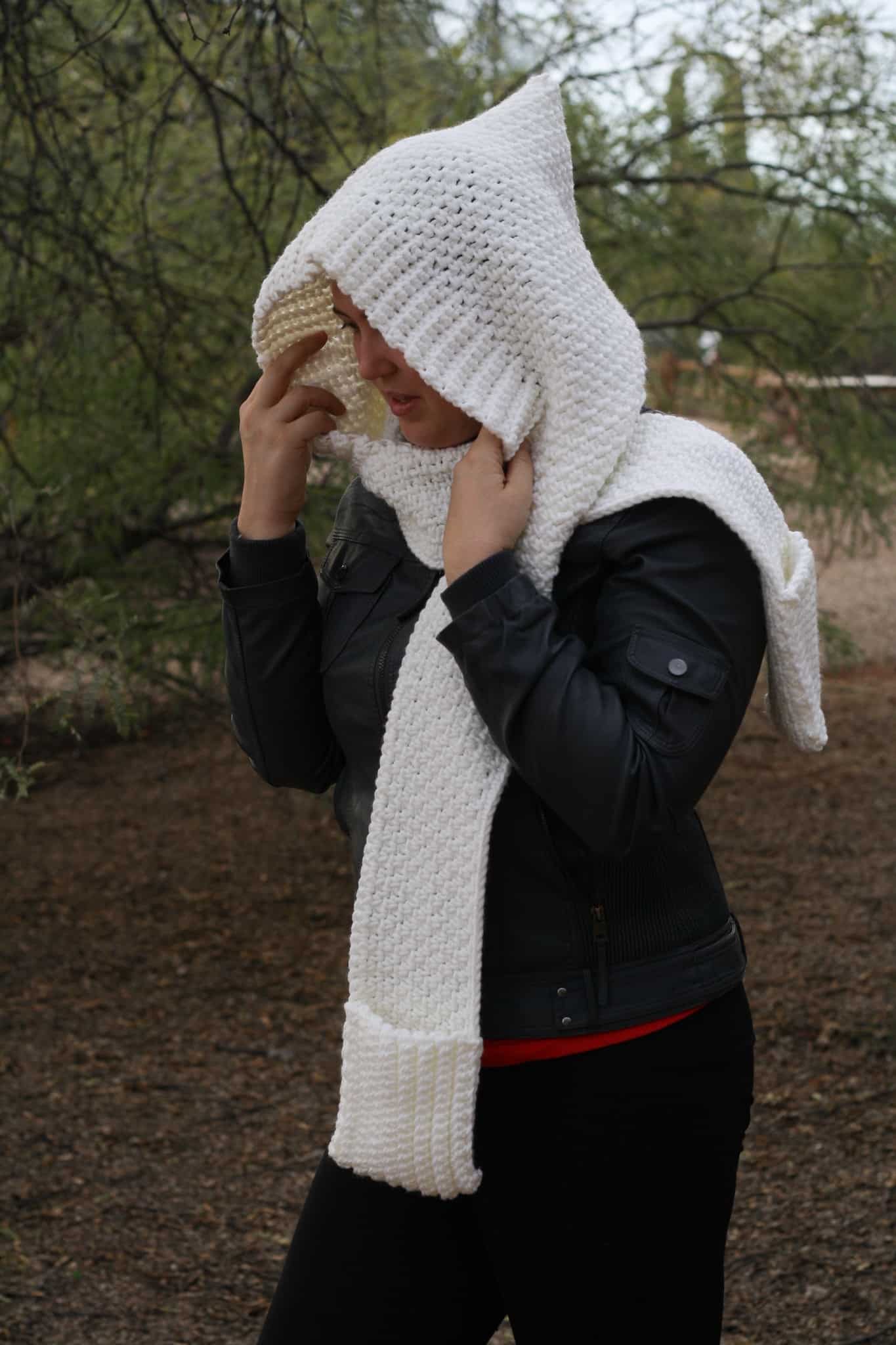 Woodland Hooded Scarf Crochet Pattern with Video Tutorial - Winding ...