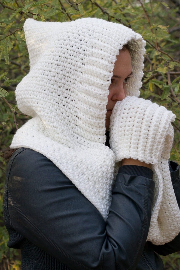 Woodland Hooded Scarf Crochet Pattern with Video Tutorial - Winding ...