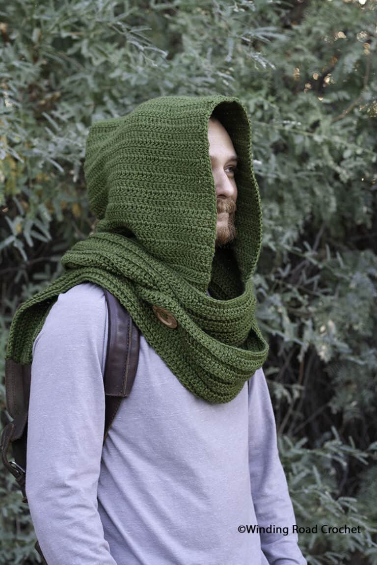Wanderer's Crochet Hooded Scarf Free Pattern - Winding Road Crochet