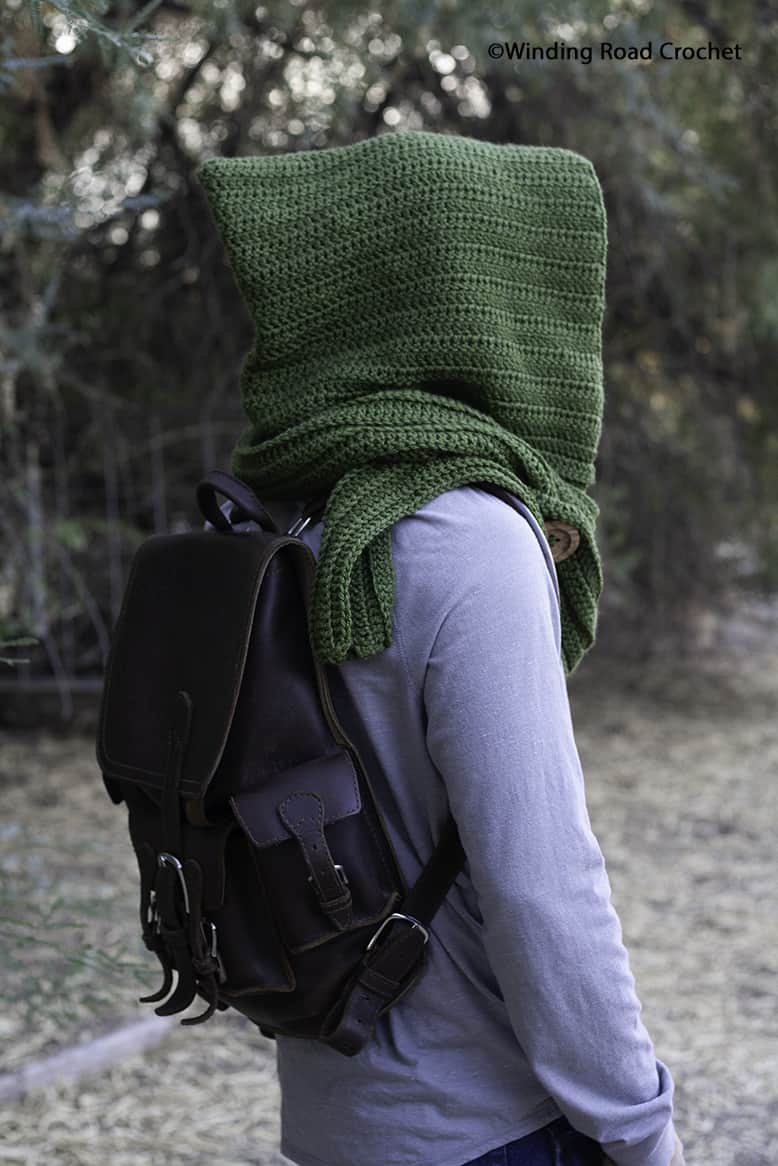 Wanderer's Crochet Hooded Scarf Free Pattern - Winding Road Crochet