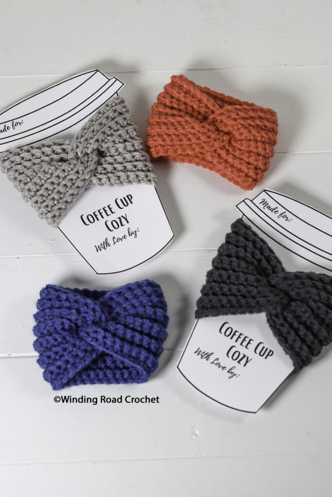 Twisted Cup Cozy Easy Free Crochet Pattern Winding Road Crochet