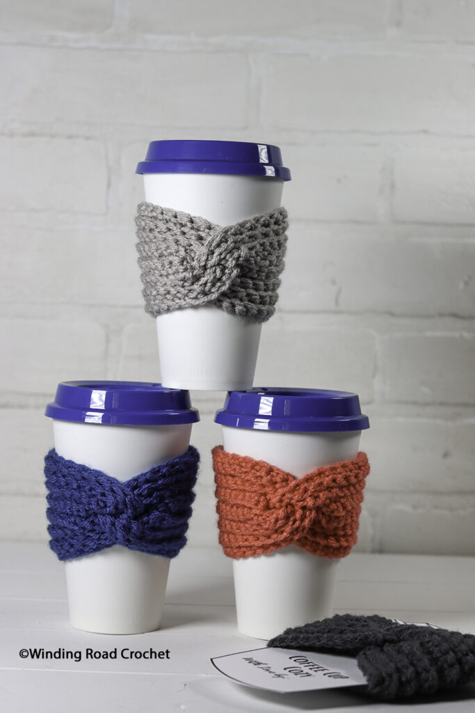 Twisted Cup Cozy Easy Free Crochet Pattern Winding Road Crochet