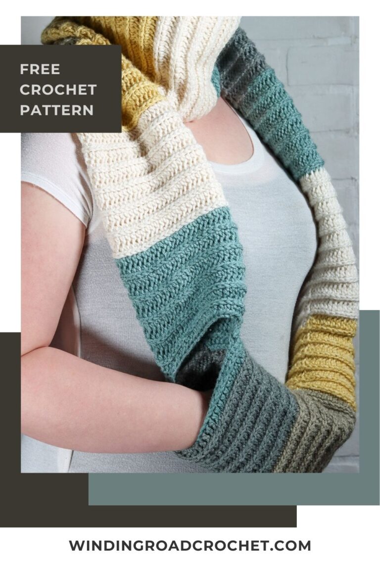 Pocket Infinity Scarf Easy Free Crochet Pattern Winding Road Crochet