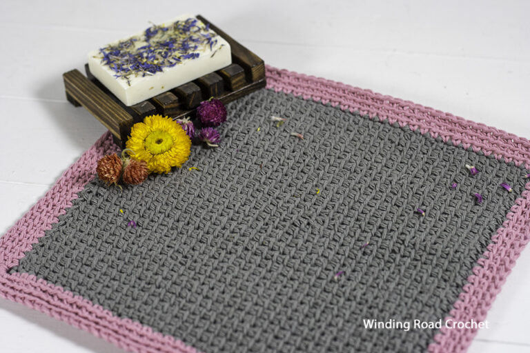 Tunisian Crochet Washcloth Free Beginner Pattern Winding Road Crochet