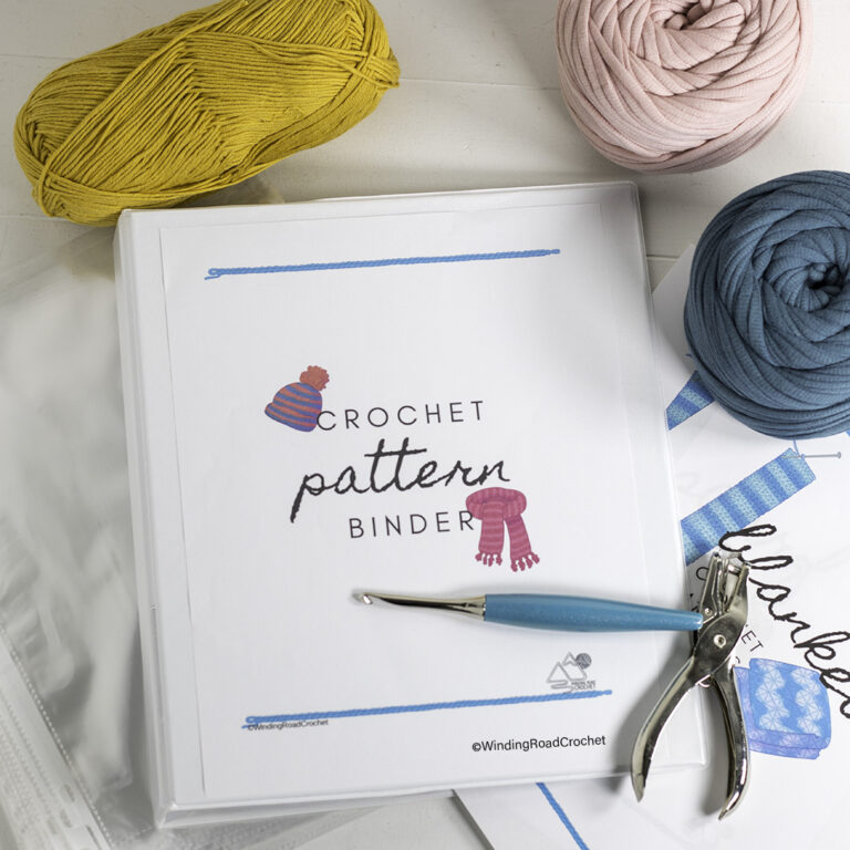 Printable Crochet Pattern Binder Cover Pages - Winding Road Crochet