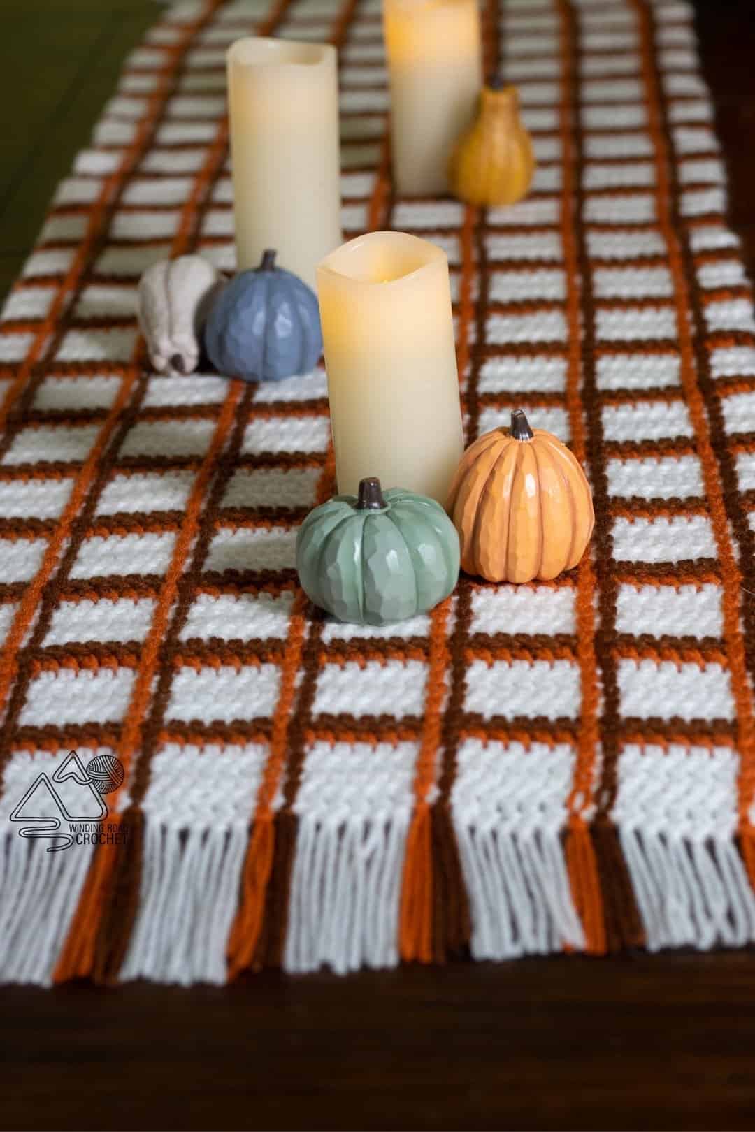 Tartan Plaid Table Runner Free Crochet Pattern Winding Road Crochet