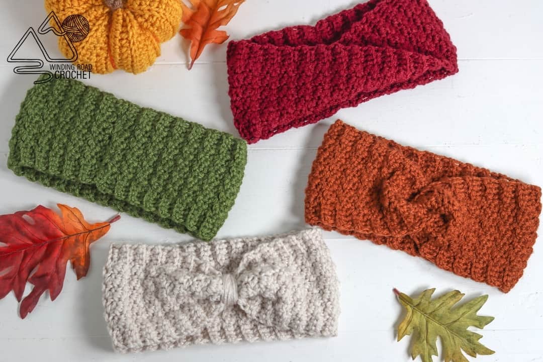 Crochet Textured Ear Warmer Free Pattern with Video Tutorial - Winding ...