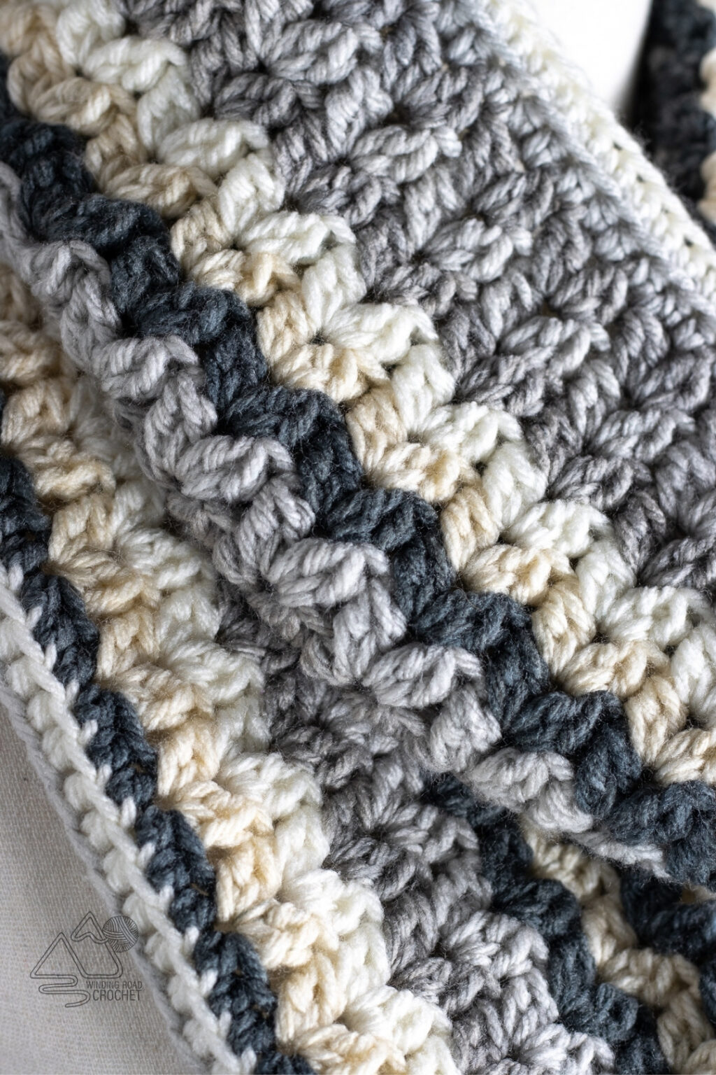 Cluster Stitch Crochet Infinity Scarf Free Pattern - Winding Road Crochet