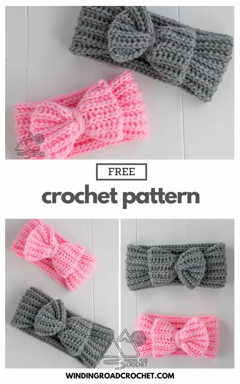Adorable Baby Bow Headband Free Crochet Pattern and Video Winding