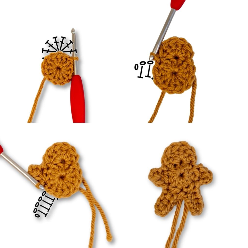 crochet gingerbread gnome cookie graph or chart