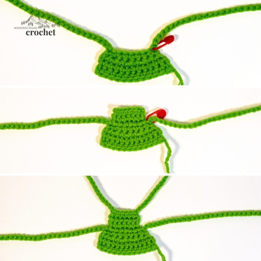 crochet gingerbread gnome apron steps