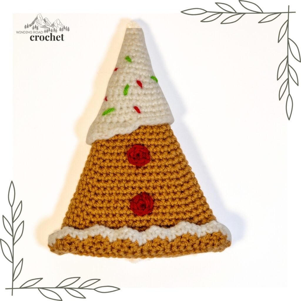crochet gingerbread gnome assembled hat