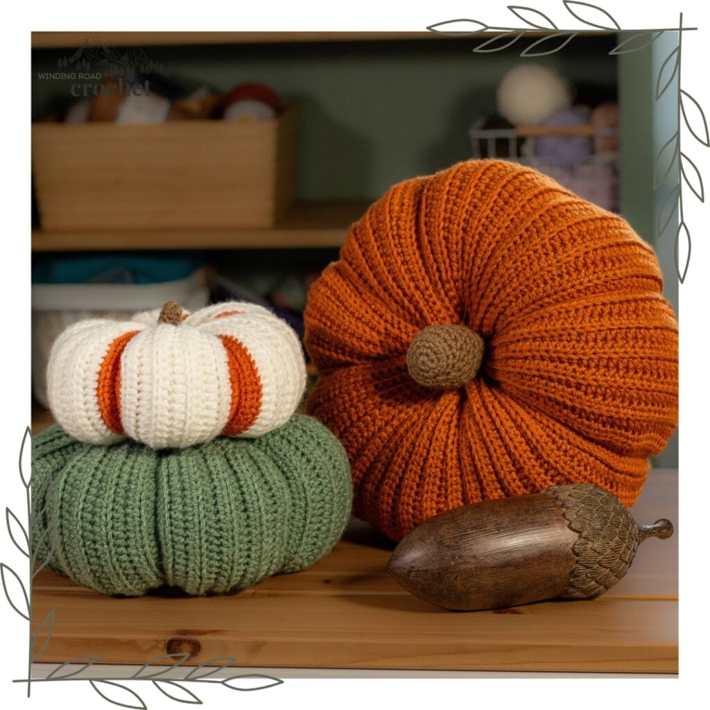 crochet pumpkin pattern set of nine pumpkins