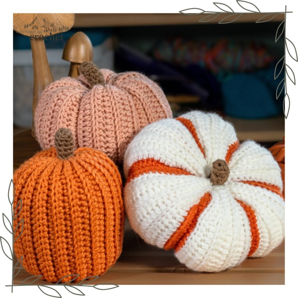 crochet pumpkin pattern set of nine pumpkins