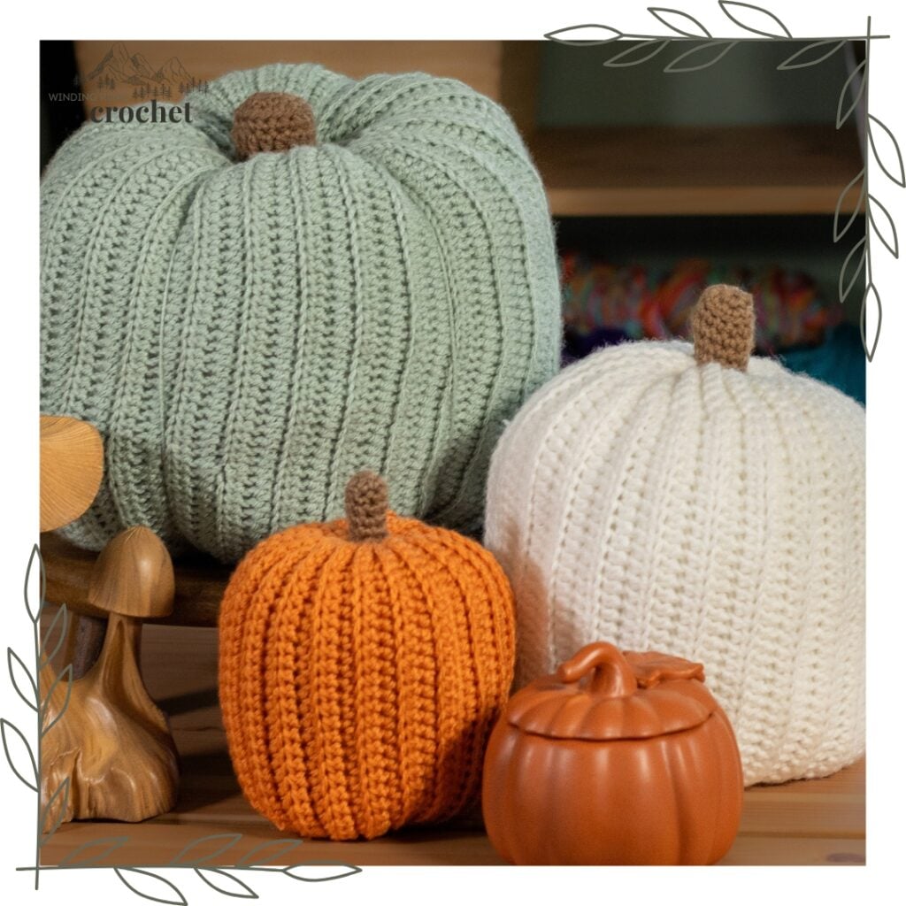 crochet pumpkin pattern set of nine pumpkins